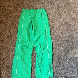 Urban Kelly Green Track Pants with White Piping